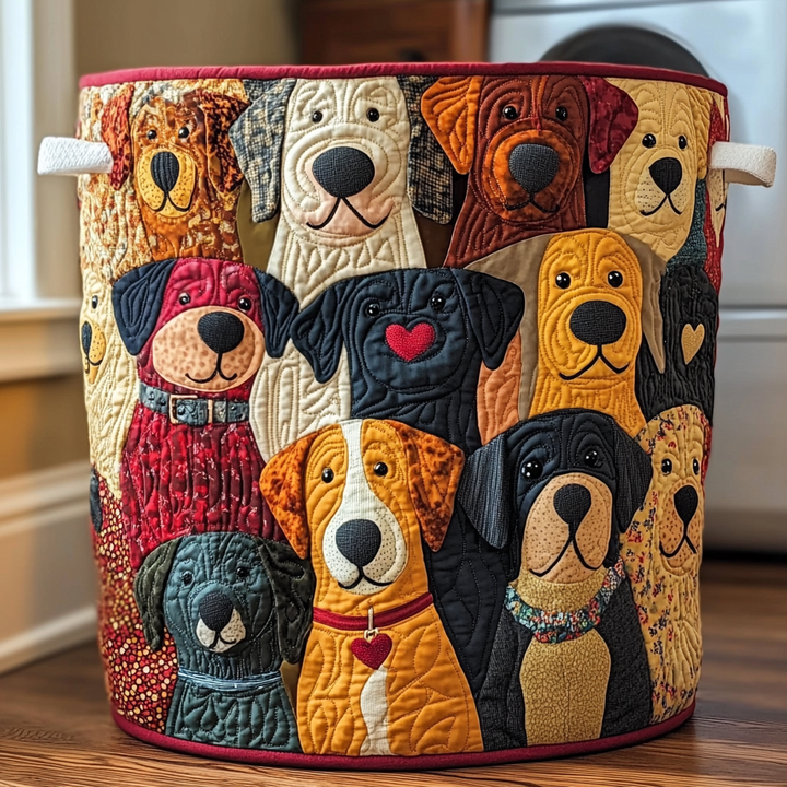 カラフルな犬 | 手作りのランドリーバスケット