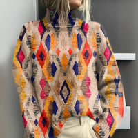 Fenna - Geometric Diamond Knit Sweater